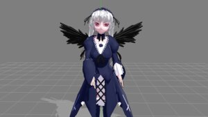 Rating: Safe Score: 0 Tags: 1girl black_wings breasts closed_mouth dress eyebrows_visible_through_hair feathered_wings feathers frills hairband image long_hair long_sleeves looking_at_viewer red_eyes ribbon rose silver_hair smile solo standing suigintou wings User: admin