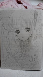 Rating: Safe Score: 0 Tags: 1girl bow greyscale hair_bow image long_hair looking_at_viewer monochrome shinku simple_background sketch solo traditional_media white_background User: admin