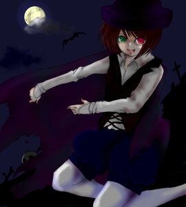 Rating: Safe Score: 0 Tags: bat blood full_moon halloween hat heterochromia image moon night red_eyes red_hair red_moon short_hair sky solo souseiseki tatara_kogasa tongue User: admin