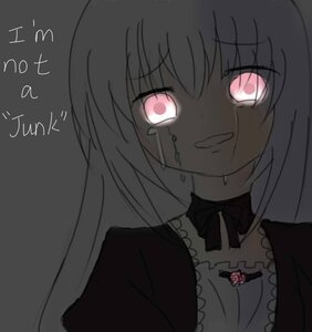 Rating: Safe Score: 0 Tags: 1girl choker grey_background image looking_at_viewer pink_eyes simple_background solo suigintou tears User: admin
