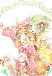 Rating: Safe Score: 0 Tags: 2girls ahoge blonde_hair bow dress flower frills green_eyes green_hair hair_bow hair_ornament hinaichigo image kanaria multiple_girls open_mouth pair ribbon rose short_hair smile striped User: admin