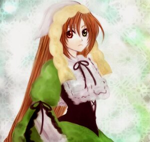 Rating: Safe Score: 0 Tags: 1girl dress frills green_dress green_eyes hat head_scarf heterochromia image long_hair long_sleeves looking_at_viewer outdoors red_eyes ribbon solo standing suiseiseki twintails very_long_hair User: admin