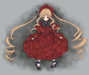 Rating: Safe Score: 0 Tags: 1girl blonde_hair blue_eyes bonnet bow bowtie capelet dress drill_hair full_body image long_hair long_sleeves looking_at_viewer red_dress ringlets shinku shoes solo standing twin_drills twintails very_long_hair User: admin