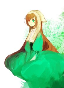 Rating: Safe Score: 0 Tags: 1girl auto_tagged brown_hair dress green_dress green_eyes heterochromia image long_hair long_sleeves looking_at_viewer red_eyes sitting solo suiseiseki very_long_hair white_background User: admin