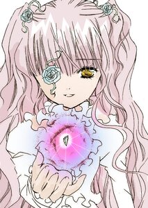 Rating: Safe Score: 0 Tags: 1girl eyepatch flower frills hair_flower hair_ornament image kirakishou long_hair pink_hair rose smile solo thorns upper_body white_flower white_rose yellow_eyes User: admin