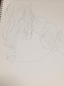Rating: Safe Score: 0 Tags: 1girl bandages dress drill_hair full_body image long_hair long_sleeves monochrome pointy_ears simple_background sketch solo suiseiseki traditional_media very_long_hair User: admin