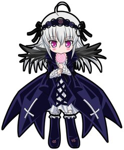 Rating: Safe Score: 3 Tags: 1girl ahoge black_wings bloomers blush candy chibi commentary_request cross dress food frills full_body gothic_lolita hairband image lolita_fashion lolita_hairband lollipop long_hair long_sleeves pink_eyes ribbon rozen_maiden short_hair silver_hair solo suigintou swirl_lollipop takumi_(rozen_garten) white_background wings User: admin