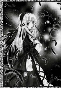 Rating: Safe Score: 0 Tags: 1girl auto_tagged dress feathers greyscale hairband image lolita_hairband long_hair long_sleeves looking_at_viewer monochrome solo suigintou very_long_hair wings User: admin