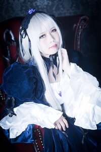 Rating: Safe Score: 0 Tags: 1girl bangs chair closed_mouth dress flower frills hairband lips lolita_fashion long_hair long_sleeves looking_at_viewer pale_skin puffy_sleeves sitting solo suigintou white_hair User: admin