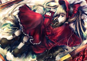 Rating: Safe Score: 0 Tags: 1girl abudala blonde_hair blue_eyes bonnet bow commentary_request dress flower hair_ribbon image in_container long_hair lying on_side ribbon rozen_maiden shinku solo twintails User: admin