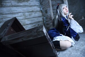 Rating: Safe Score: 0 Tags: 1girl blurry boots curtains dress frills indoors lips long_hair long_sleeves one_side_up sitting solo suigintou window User: admin