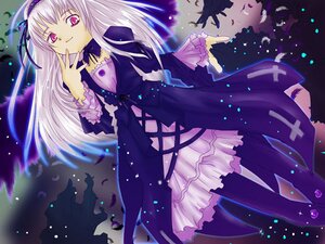 Rating: Safe Score: 0 Tags: 1girl detached_collar dress frilled_sleeves frills hairband image long_hair long_sleeves looking_at_viewer pink_eyes ribbon silver_hair smile solo standing suigintou User: admin