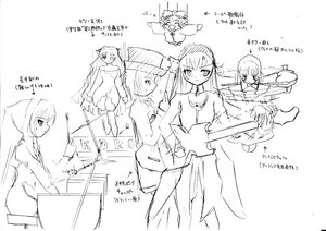 Rating: Safe Score: 0 Tags: greyscale hair_over_one_eye hat image long_hair monochrome multiple multiple_girls sketch tagme weapon User: admin