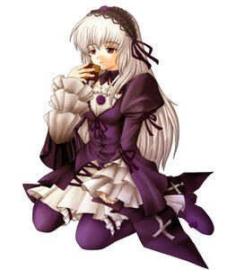 Rating: Safe Score: 0 Tags: 1girl boots detached_collar dress frilled_sleeves frills full_body hairband image juliet_sleeves long_hair long_sleeves puffy_sleeves red_eyes rose simple_background sitting solo suigintou wariza white_background User: admin