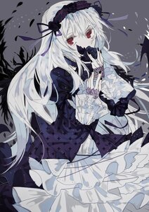 Rating: Safe Score: 0 Tags: 1girl black_dress dress feathers flower frills gothic_lolita hairband image lolita_fashion lolita_hairband long_hair long_sleeves looking_at_viewer red_eyes ribbon rose silver_hair solo suigintou very_long_hair white_hair wide_sleeves wings User: admin