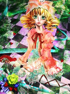 Rating: Safe Score: 0 Tags: 1girl argyle argyle_background argyle_legwear blonde_hair checkered checkered_background checkered_floor chess_piece curly_hair dress drill_hair flower green_eyes hina_ichigo hinaichigo image lolita_fashion ribbon ringlets rose solo tile_floor tiles traditional_media twin_drills twintails umbrella User: admin