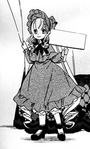 Rating: Safe Score: 0 Tags: 1girl bonnet boots bow dress frills full_body greyscale image long_hair long_sleeves looking_at_viewer monochrome shinku smile solo standing User: admin