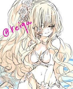 Rating: Safe Score: 0 Tags: 1girl breasts cleavage flower hair_flower hair_ornament image kirakishou long_hair medium_breasts monochrome navel rose solo swimsuit wavy_hair User: admin