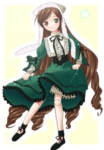 Rating: Safe Score: 0 Tags: 1girl black_ribbon brown_hair dress drill_hair frills full_body green_dress green_eyes hat head_scarf heterochromia image long_hair long_sleeves looking_at_viewer red_eyes solo standing suiseiseki twin_drills twintails very_long_hair User: admin