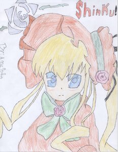 Rating: Safe Score: 0 Tags: 1girl bangs blonde_hair blue_eyes bonnet bow dress flower image long_hair looking_at_viewer pink_flower pink_rose red_rose rose shinku smile solo traditional_media upper_body User: admin