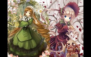 Rating: Safe Score: 0 Tags: 2girls blonde_hair blue_eyes bonnet bow brown_hair dress drill_hair flower green_dress green_eyes hat heterochromia image letterboxed long_hair long_sleeves looking_at_viewer multiple_girls pair petals red_dress shinku suiseiseki twintails very_long_hair User: admin