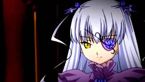 Rating: Safe Score: 0 Tags: 1girl bangs barasuishou closed_mouth dress eyebrows_visible_through_hair hair_ornament image long_hair long_sleeves looking_at_viewer ribbon silver_hair simple_background smile solo upper_body yellow_eyes User: admin