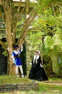 Rating: Safe Score: 0 Tags: 1boy 1girl black_footwear brown_hair day long_sleeves multiple_cosplay outdoors shoes skirt standing tagme tree white_shirt User: admin