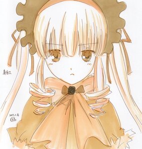 Rating: Safe Score: 0 Tags: 1girl artist_name bangs blush bonnet closed_mouth dated dress drill_hair eyebrows_visible_through_hair flower image long_hair long_sleeves looking_at_viewer marker_(medium) photo rose shinku signature simple_background solo traditional_media twin_drills twintails upper_body white_background User: admin