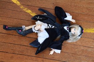 Rating: Safe Score: 0 Tags: 1girl blue_eyes boots doll dress frills full_body gothic_lolita hairband knee_boots lolita_fashion long_sleeves lying solo suigintou wooden_floor User: admin