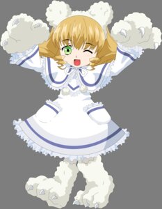 Rating: Safe Score: 0 Tags: 1girl ;d blonde_hair dress full_body green_eyes hinaichigo image one_eye_closed open_mouth smile solo transparent_background white_dress User: admin