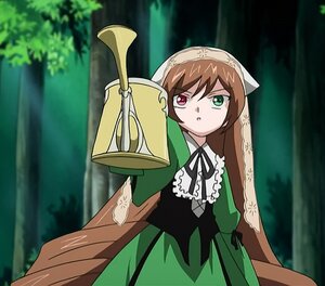 Rating: Safe Score: 0 Tags: 1girl brown_hair dress green_dress green_eyes head_scarf heterochromia holding image long_hair long_sleeves looking_at_viewer nature outdoors red_eyes ribbon solo suiseiseki tree watering_can User: admin
