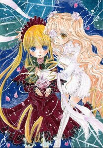 Rating: Safe Score: 0 Tags: 2girls blonde_hair blue_eyes blush dress flower frills image kirakishou long_hair multiple_girls pair petals rose shinku thighhighs traditional_media twintails very_long_hair white_rose yellow_eyes User: admin