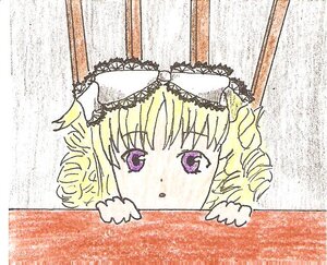 Rating: Safe Score: 0 Tags: 1girl auto_tagged bangs blonde_hair blush bow close-up drill_hair frills hinaichigo image lace parted_lips portrait purple_eyes ringlets solo User: admin