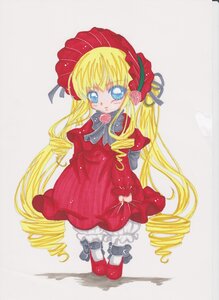 Rating: Safe Score: 0 Tags: 1girl blonde_hair blue_eyes bonnet bow bowtie dress drill_hair full_body image long_hair long_sleeves looking_at_viewer photo red_dress red_footwear ringlets shinku shoes solo standing v_arms very_long_hair User: admin