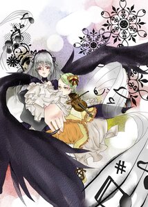 Rating: Safe Score: 0 Tags: 2girls black_wings blonde_hair dress flower frills green_eyes green_hair hairband image kanaria long_hair long_sleeves multiple_girls pair red_eyes ribbon silver_hair suigintou wings User: admin