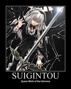 Rating: Safe Score: 0 Tags: 1girl black_border black_dress dress frills gothic_lolita hair_ornament image letterboxed lolita_fashion long_hair long_sleeves silver_hair solo suigintou sword weapon wings User: admin