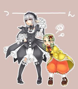 Rating: Safe Score: 0 Tags: 2girls bloomers boots dress drill_hair frills green_eyes green_hair hairband hina_ichigo image kanaria lolita_fashion long_sleeves multiple_girls pair red_eyes shinku short_hair silver_hair standing suigintou twin_drills User: admin