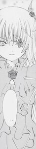 Rating: Safe Score: 0 Tags: 1girl barasuishou brooch dress flower frills greyscale image long_hair looking_at_viewer monochrome ribbon rose simple_background solo white_background User: admin