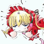 Rating: Safe Score: 0 Tags: 1girl blonde_hair blue_eyes hairband image mosaic_censoring pixel_art shinku solo User: admin