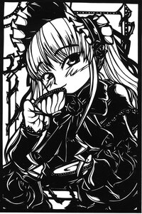 Rating: Safe Score: 0 Tags: 1girl blush eating flower food frills greyscale holding_food image lolita_fashion long_hair long_sleeves looking_at_viewer monochrome rose shinku solo upper_body User: admin