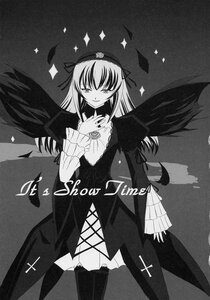 Rating: Safe Score: 0 Tags: 1girl black_wings detached_collar doujinshi doujinshi_#52 dress feathers flower frills greyscale hairband image long_hair long_sleeves looking_at_viewer monochrome multiple rose smile solo sparkle suigintou thighhighs wings User: admin