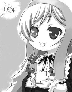 Rating: Safe Score: 0 Tags: 1girl :d blush blush_stickers dress frills greyscale image long_hair long_sleeves monochrome open_mouth ribbon smile solo suiseiseki virtual_youtuber User: admin