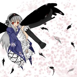 Rating: Safe Score: 0 Tags: 1girl animal bird black_feathers black_wings bug butterfly crow dove dress feathers flock flying frilled_sleeves frills full_body hairband image insect long_hair long_sleeves looking_at_viewer red_eyes ribbon seagull silver_hair solo suigintou wings User: admin