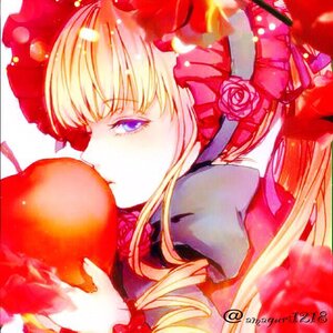 Rating: Safe Score: 0 Tags: 1girl blonde_hair blue_eyes drill_hair flower hat image long_hair pink_flower pink_rose red_rose rose shinku solo User: admin