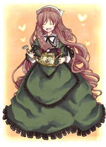 Rating: Safe Score: 0 Tags: 1girl :d ^_^ auto_tagged brown_hair closed_eyes dress frills green_dress head_scarf image long_hair long_sleeves open_mouth ribbon smile solo suiseiseki twintails very_long_hair watering_can User: admin