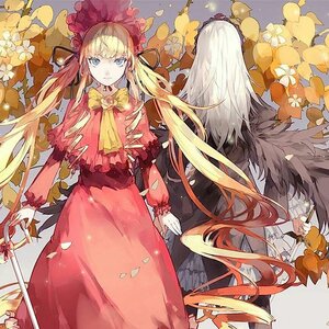 Rating: Safe Score: 0 Tags: 1girl blonde_hair blue_eyes bonnet bow capelet dress flower image long_hair long_sleeves looking_at_viewer pair petals red_capelet red_dress shinku solo suigintou twintails very_long_hair wings User: admin