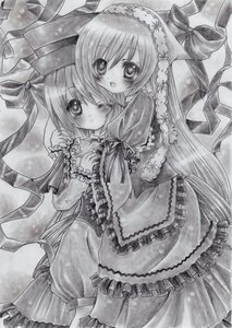 Rating: Safe Score: 0 Tags: 2girls blush bow dress frills greyscale hairband image long_hair long_sleeves looking_at_viewer monochrome multiple_girls open_mouth pair ribbon siblings sisters smile souseiseki suiseiseki traditional_media very_long_hair User: admin