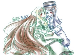 Rating: Safe Score: 0 Tags: 2girls blue_dress brown_hair dress frills green_dress hat image long_hair long_sleeves multiple_girls pair red_eyes short_hair siblings sisters souseiseki suiseiseki top_hat twins very_long_hair User: admin