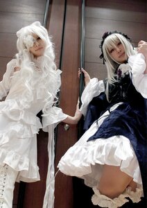 Rating: Safe Score: 0 Tags: 2girls dress eyepatch frills gothic_lolita lips lolita_fashion long_hair long_sleeves multiple_cosplay multiple_girls photo sitting tagme white_hair User: admin