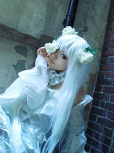 Rating: Safe Score: 0 Tags: 1girl blue_eyes closed_mouth dress flower hair_flower hair_ornament kirakishou lips long_hair photo sitting solo white_hair User: admin